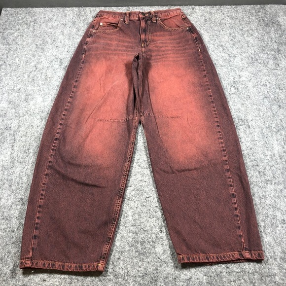 BDG Denim - BDG Jeans Womens 28W Red High Rise Wide Leg Adjustable Waist Denim Relaxed